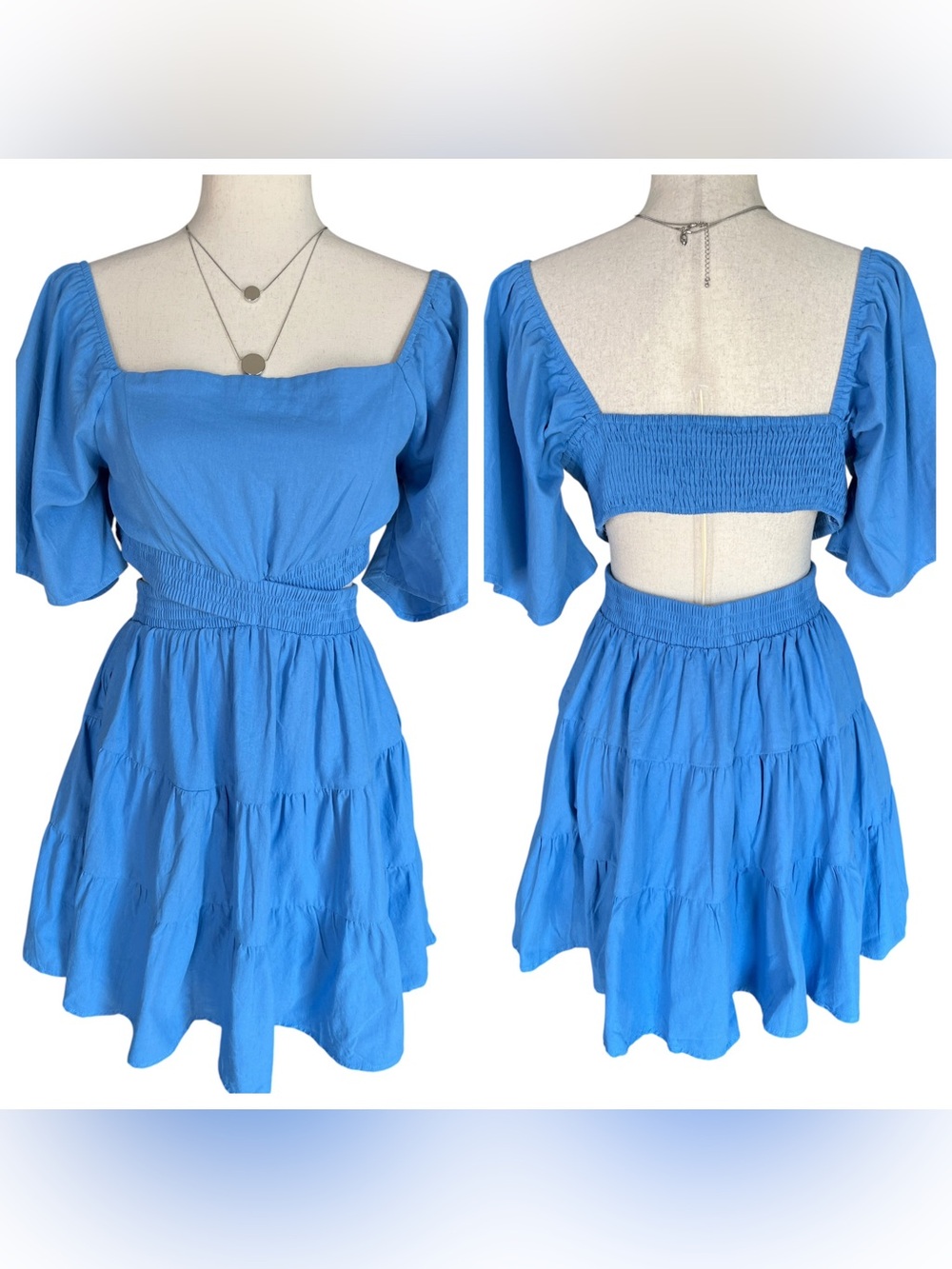Shy Velvet Cutout Crossover Elastic Waist Casual Party A-Line Mini Dress